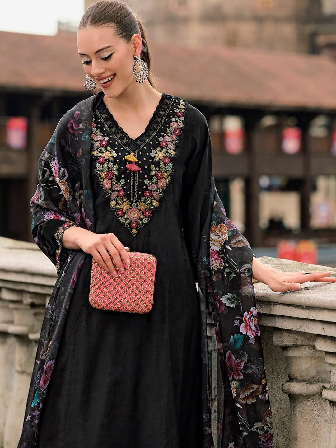 Hot Black Edition - Multi-Color Premium Thread Embroidery Work Suits Sets For You Special Day