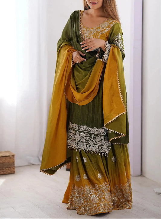 One And Only Trendy Selling Premium Kurti Suits Set With lace Work Dupatta