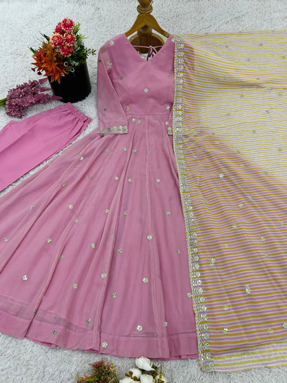 Gorgeous Sequins Booti Work Fully Stitched Suit Set With Premium Dupatta