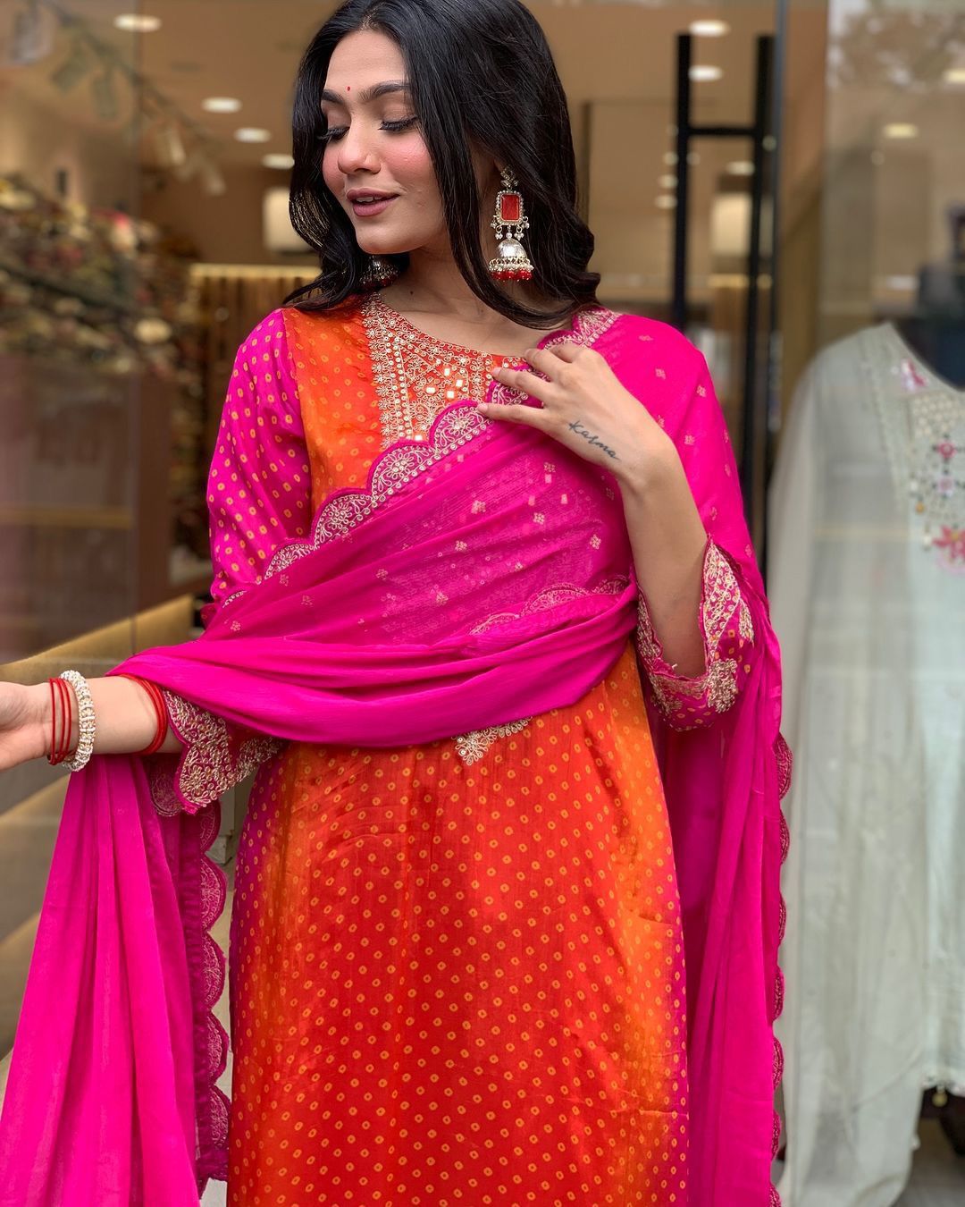 Festival Special Heavy Goldren Thread embroidery Work 3 Piece Suit Set With Dupatta