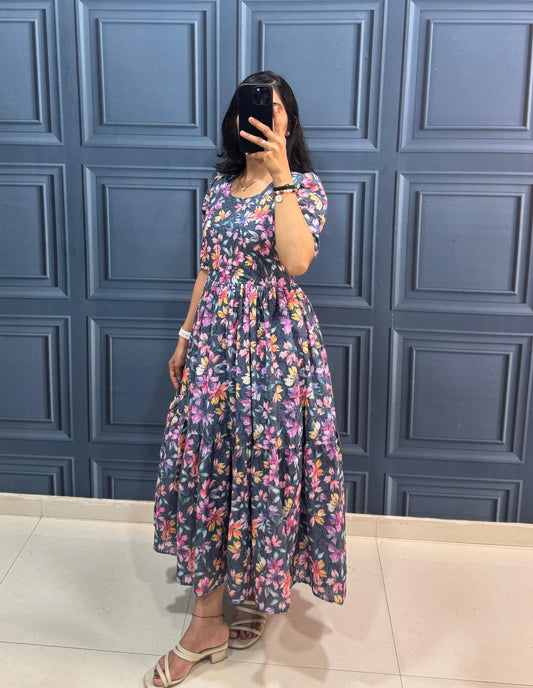 Bestselling Floral Hakuba Cotton Gown Maxi Dress