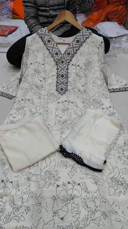Women's Rayon Embroidered and Printed Straight Kurta with Pant And Dupatta Sets