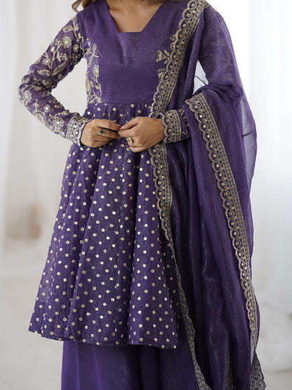 Crunchy Embroidery Sequence Work Women’s Ethnic Anarkali Suits Set